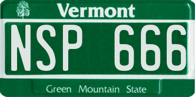 VT license plate NSP666