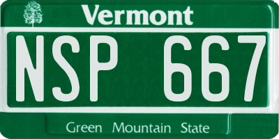 VT license plate NSP667