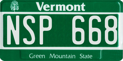 VT license plate NSP668