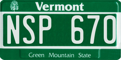 VT license plate NSP670