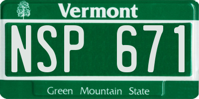VT license plate NSP671