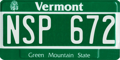 VT license plate NSP672