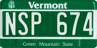 VT license plate NSP674