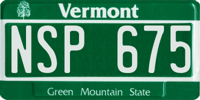 VT license plate NSP675