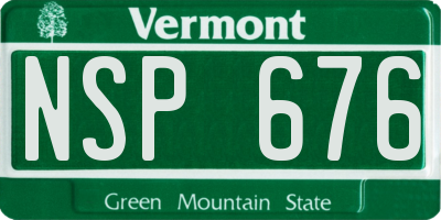 VT license plate NSP676