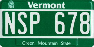 VT license plate NSP678