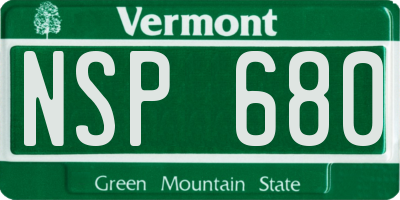 VT license plate NSP680