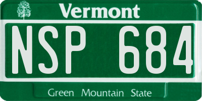 VT license plate NSP684