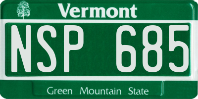 VT license plate NSP685