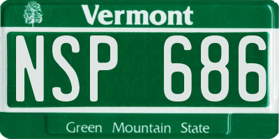 VT license plate NSP686