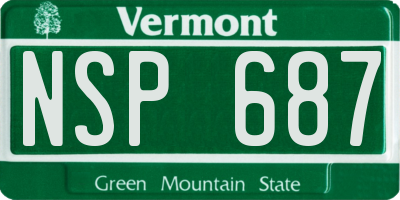 VT license plate NSP687