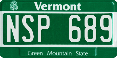 VT license plate NSP689