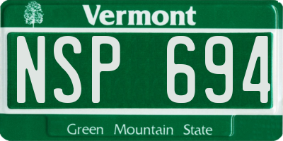 VT license plate NSP694