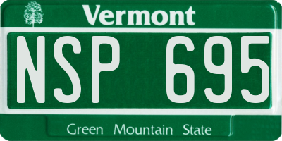 VT license plate NSP695