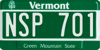 VT license plate NSP701