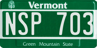 VT license plate NSP703