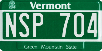 VT license plate NSP704