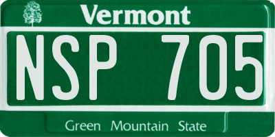 VT license plate NSP705