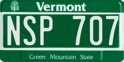 VT license plate NSP707