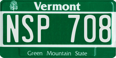 VT license plate NSP708