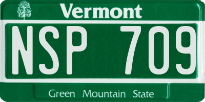 VT license plate NSP709