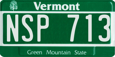 VT license plate NSP713