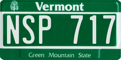 VT license plate NSP717