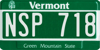 VT license plate NSP718