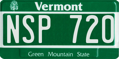 VT license plate NSP720