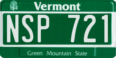 VT license plate NSP721