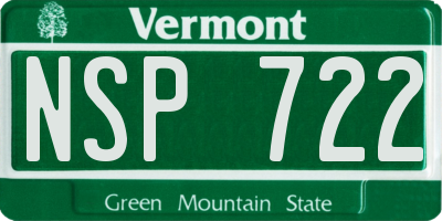 VT license plate NSP722