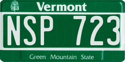 VT license plate NSP723