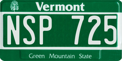 VT license plate NSP725