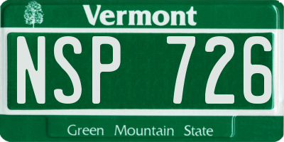 VT license plate NSP726