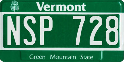 VT license plate NSP728
