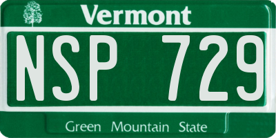 VT license plate NSP729
