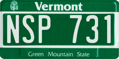VT license plate NSP731