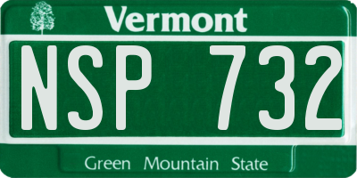 VT license plate NSP732