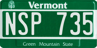 VT license plate NSP735