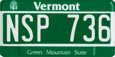 VT license plate NSP736
