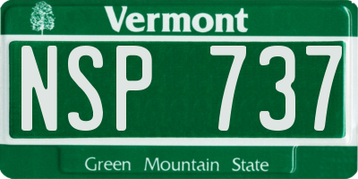 VT license plate NSP737