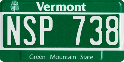 VT license plate NSP738