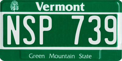 VT license plate NSP739
