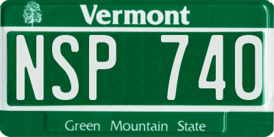 VT license plate NSP740