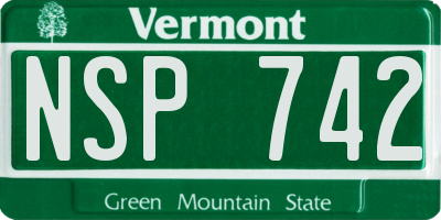 VT license plate NSP742