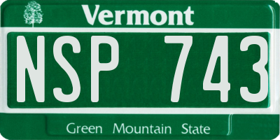 VT license plate NSP743