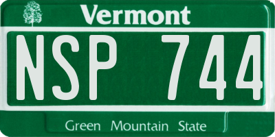 VT license plate NSP744