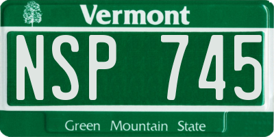 VT license plate NSP745