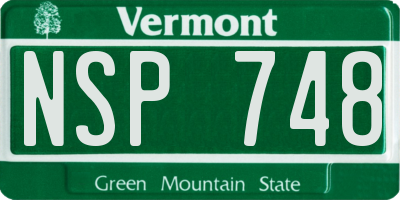 VT license plate NSP748