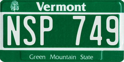 VT license plate NSP749